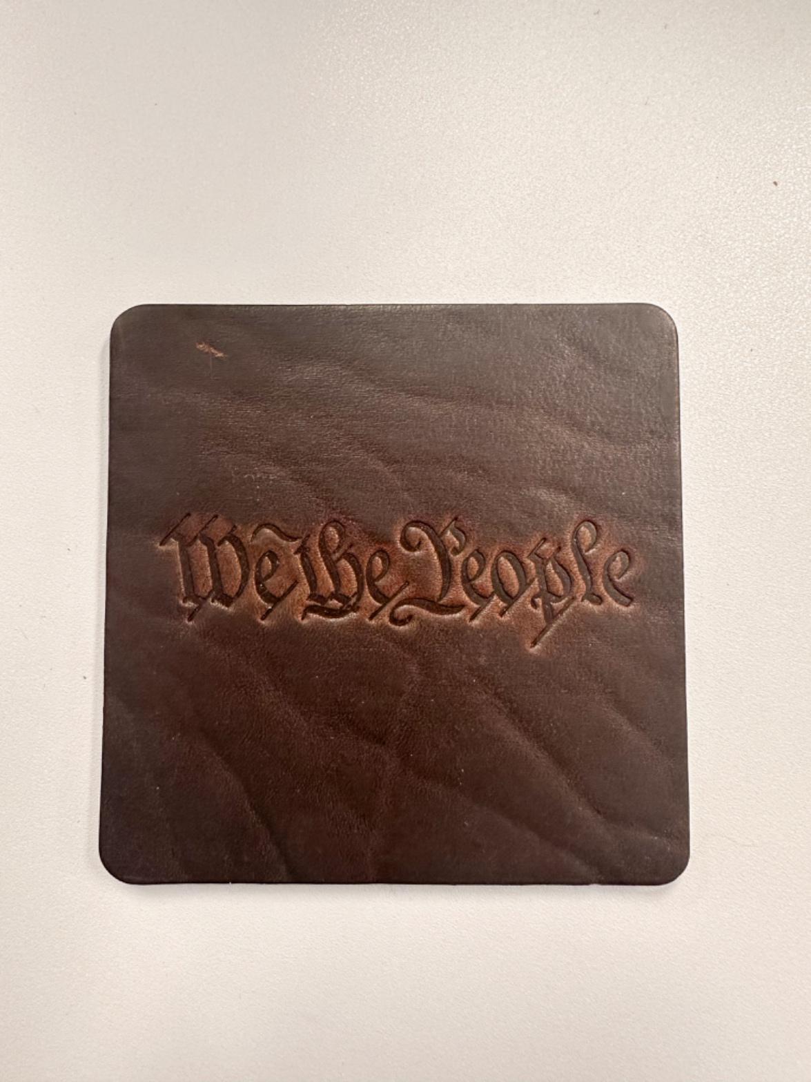 We The People Leather Coaster