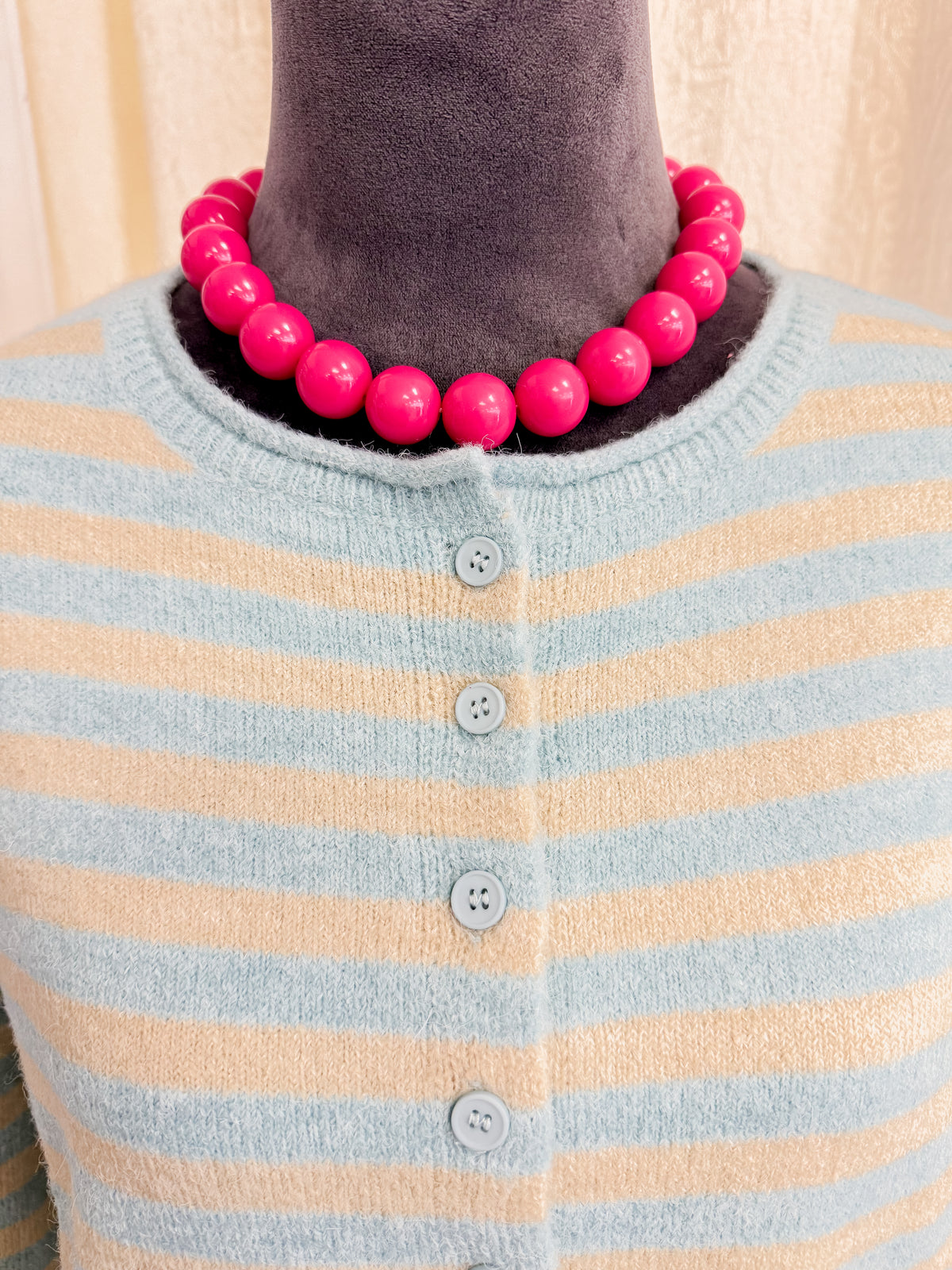 Beaded Color Gumball Statement Necklace