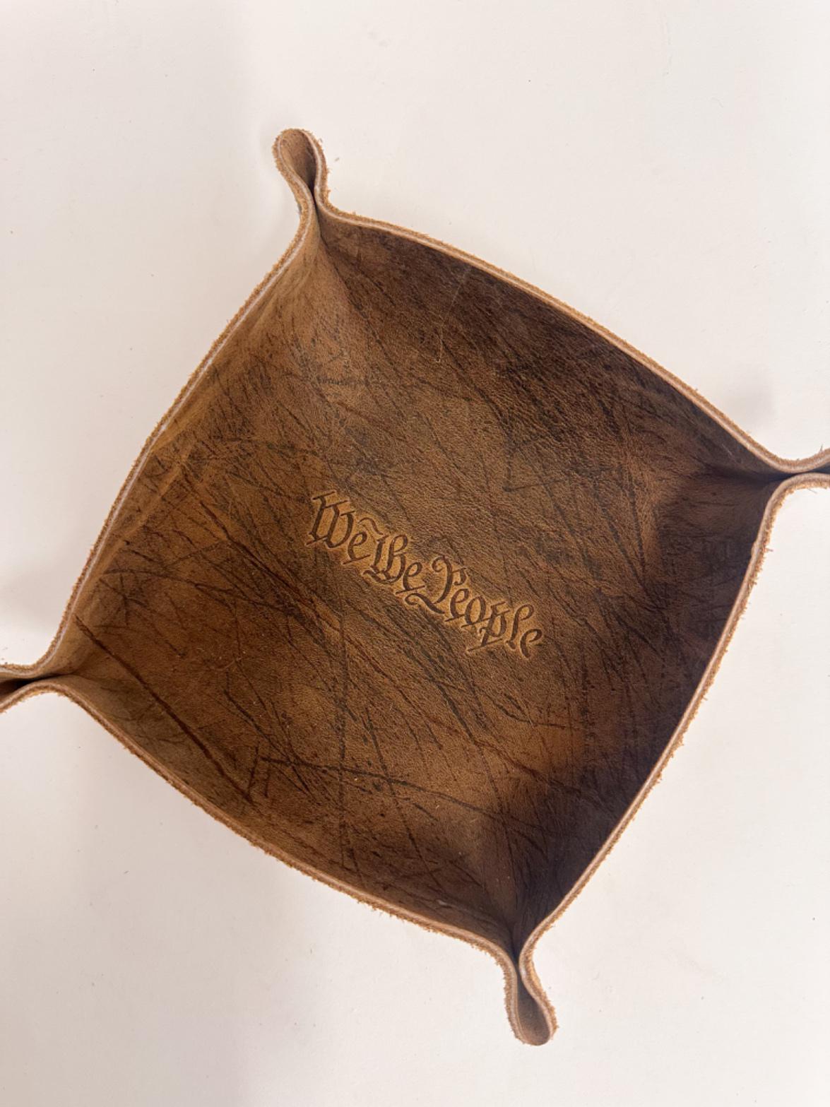 We The People Square Valet Leather Tray