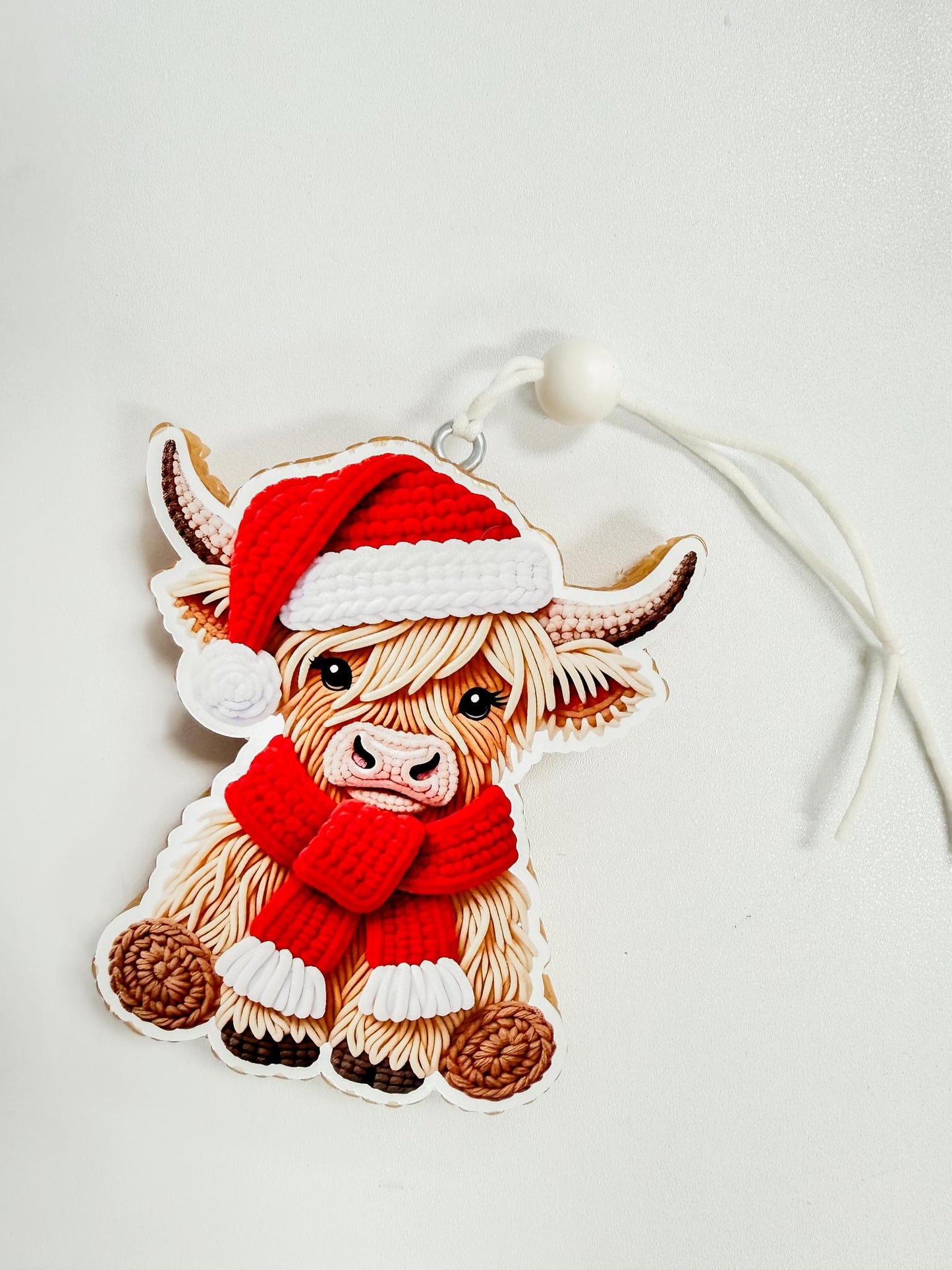 Christmas Highland Cow Freshie