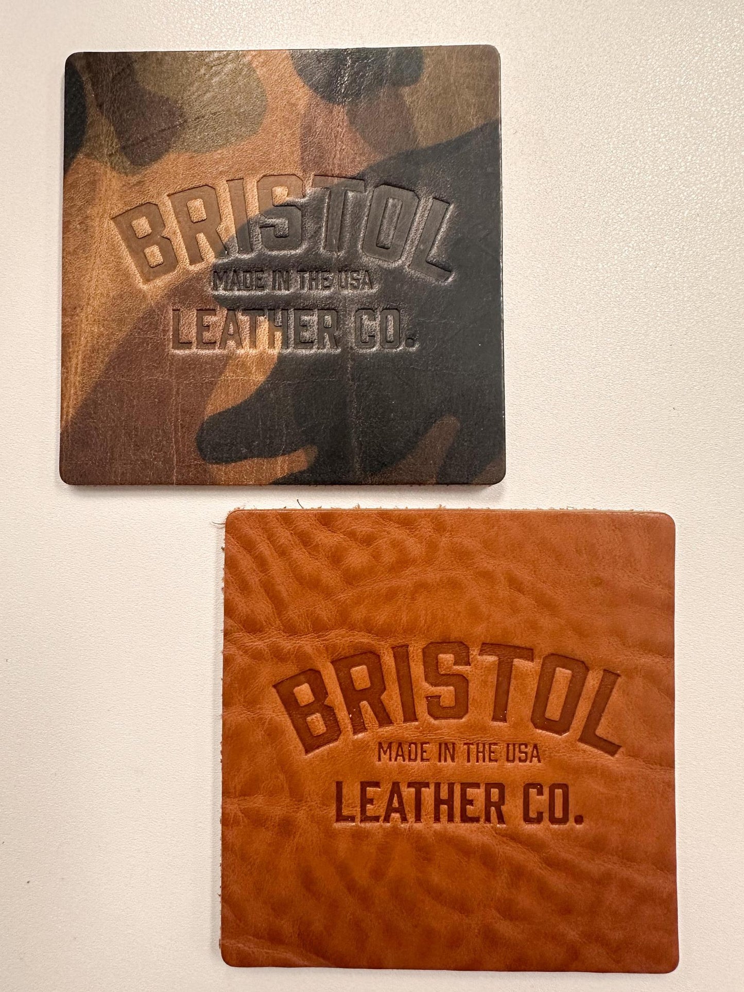 Bristol Leather Company Logo Leather Coaster