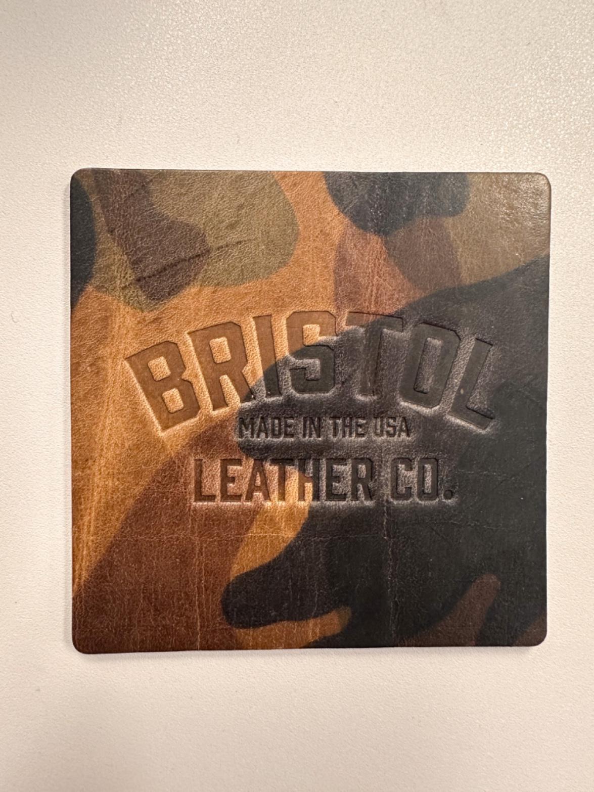 Bristol Leather Company Logo Leather Coaster