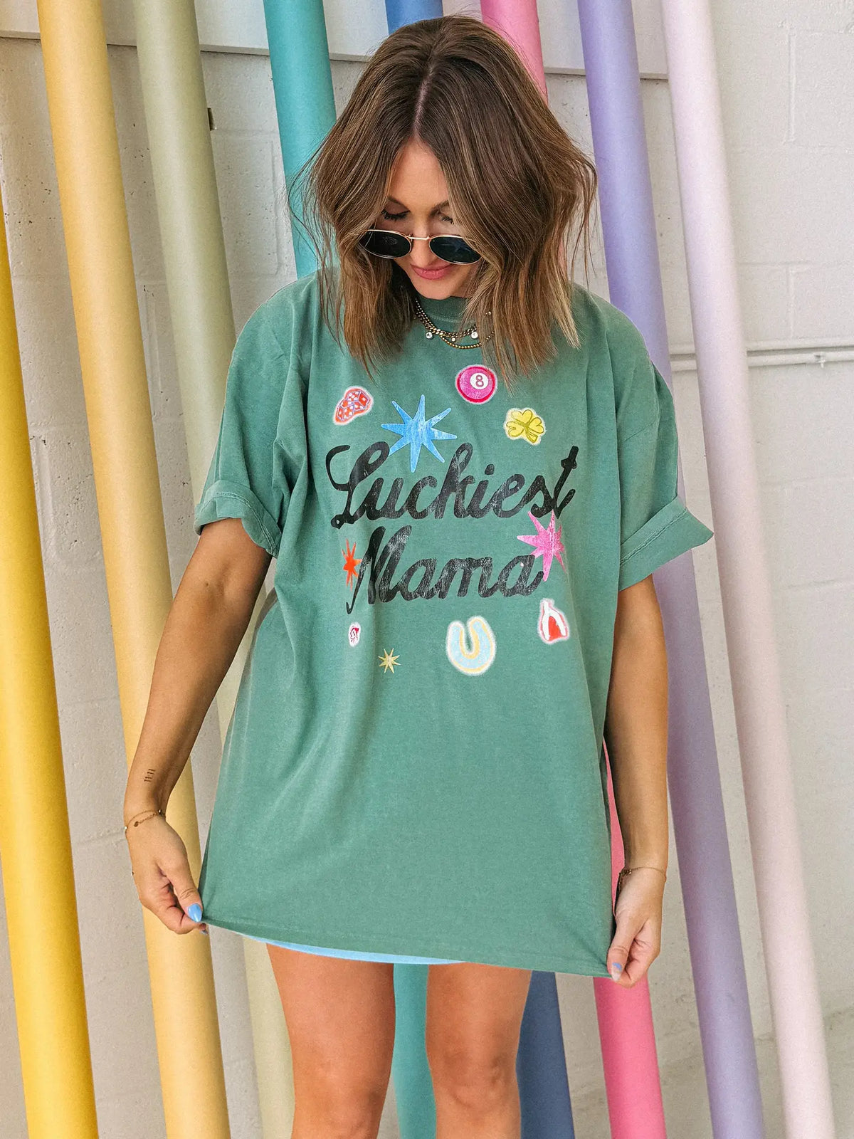 Luckiest Mama Graphic Tee-PO