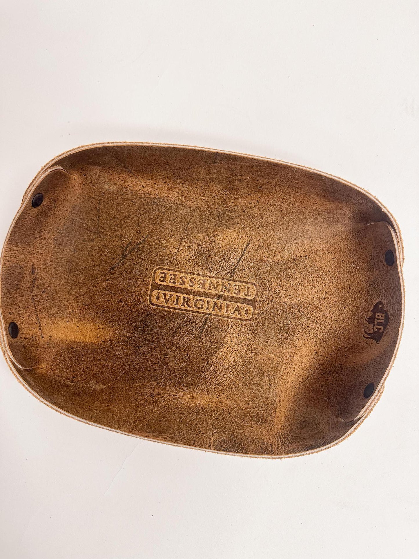 State St. Plaque Oval Leather Tray