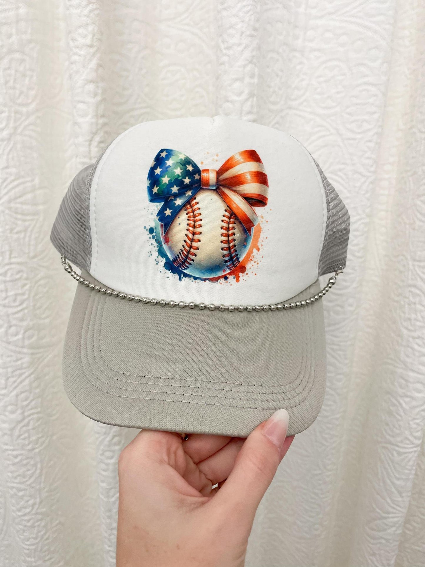 Americana Baseball Bow Trucker Hat