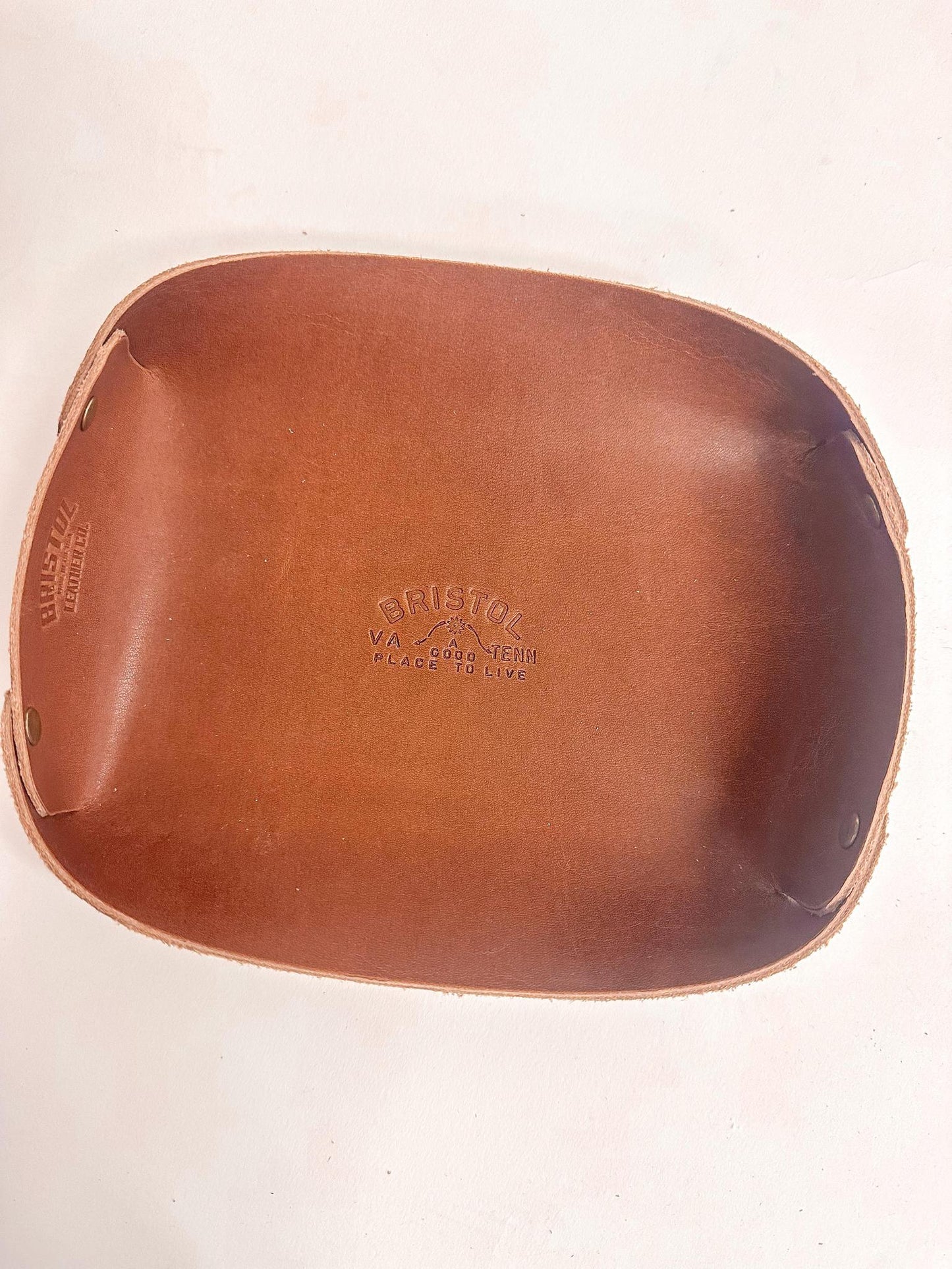 Bristol tn/va Sign Oval Leather Tray