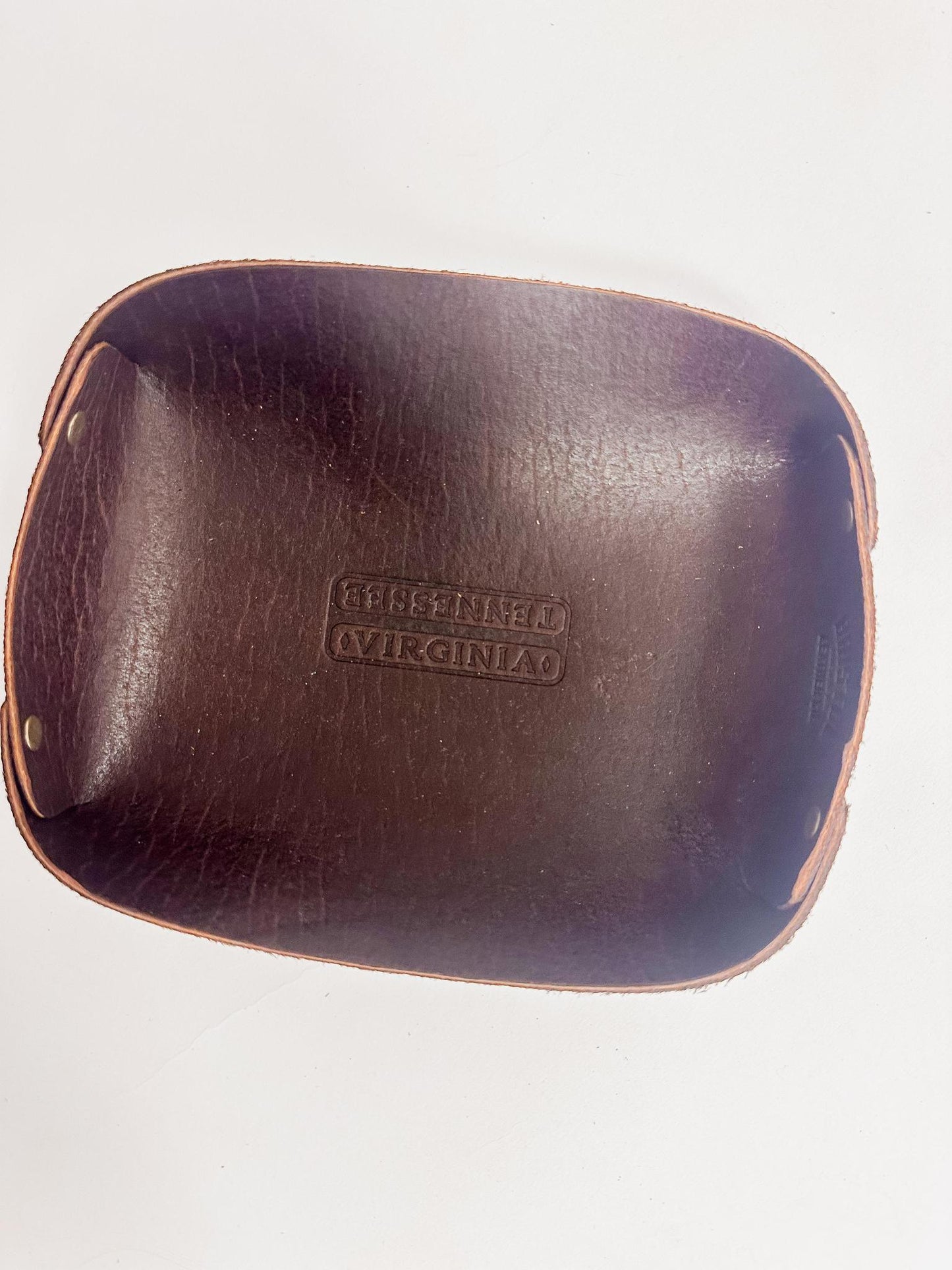 State St. Plaque Oval Leather Tray