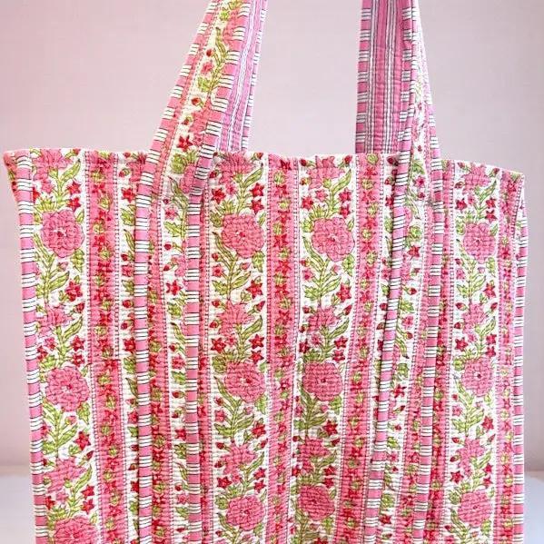 Ophelia Pink Floral Tote Bag