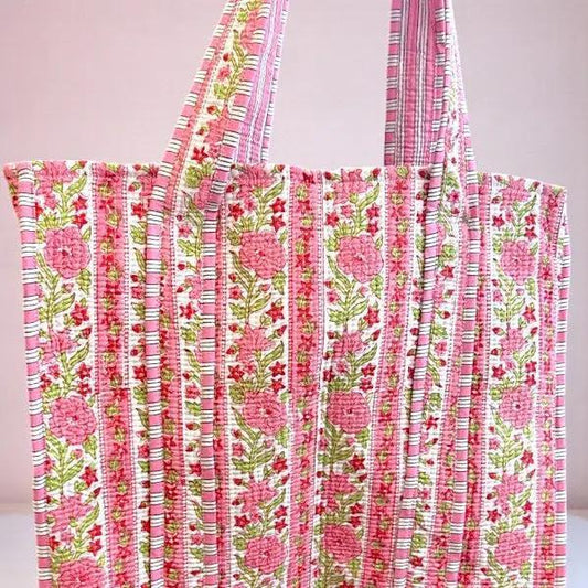 Ophelia Pink Floral Tote Bag