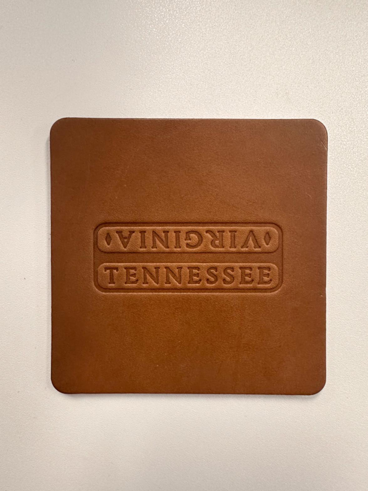 State St. Plaque Leather Coaster