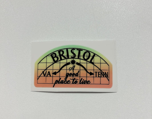 Bristol Va/Tn Sign Ombre Sticker