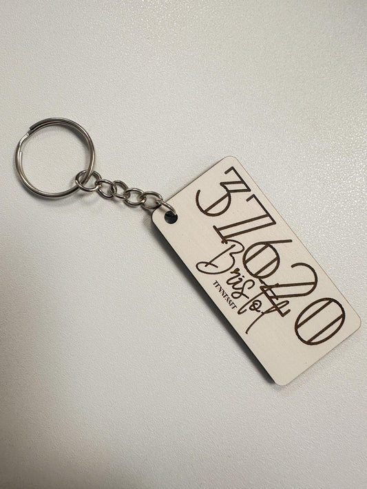 37620 Bristol Tennessee Rectangle Keychain