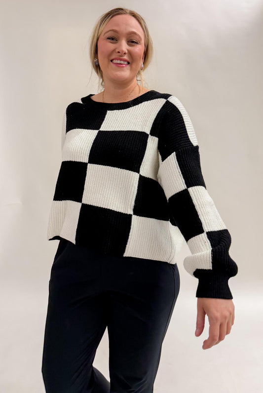 Akard Pl. Checkered Sweater