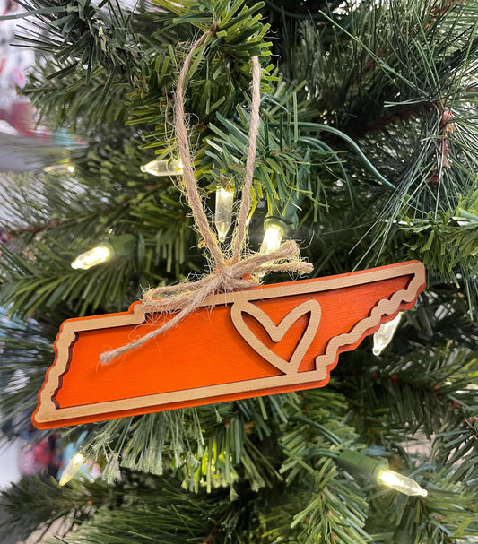 State of Tennessee Orange Ornament