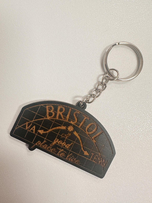 Bristol Va/Tn Sign Keychain