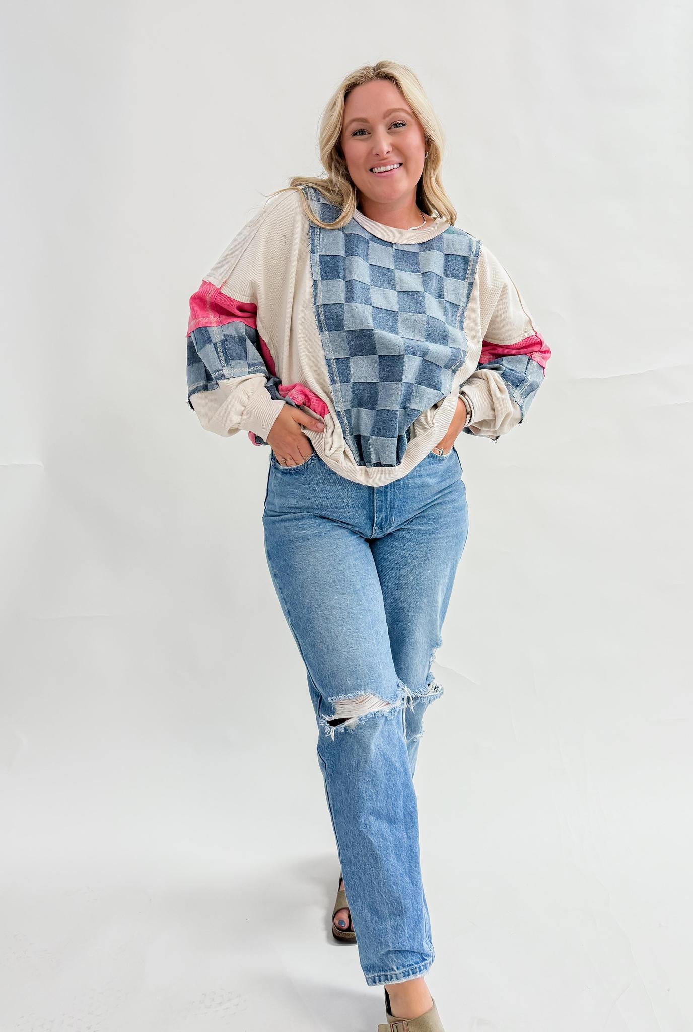 Bird Rd. Checkered Pullover