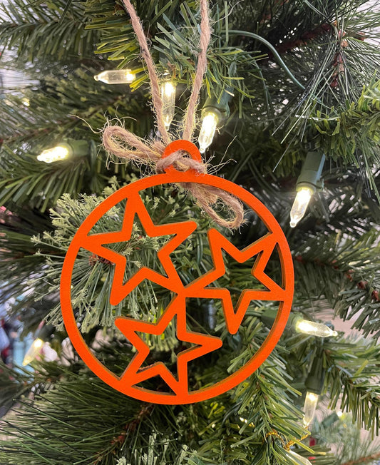 Tri-Star Orange Outlined Ornament