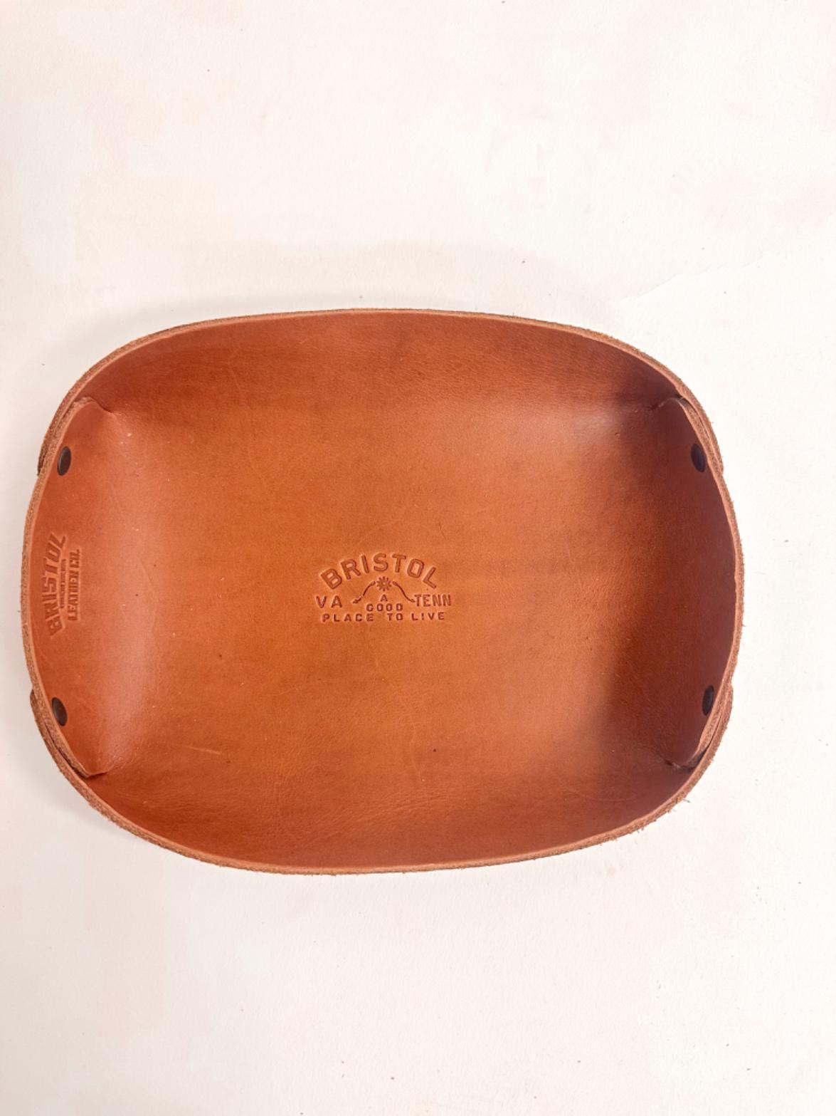 Bristol tn/va Sign Oval Leather Tray