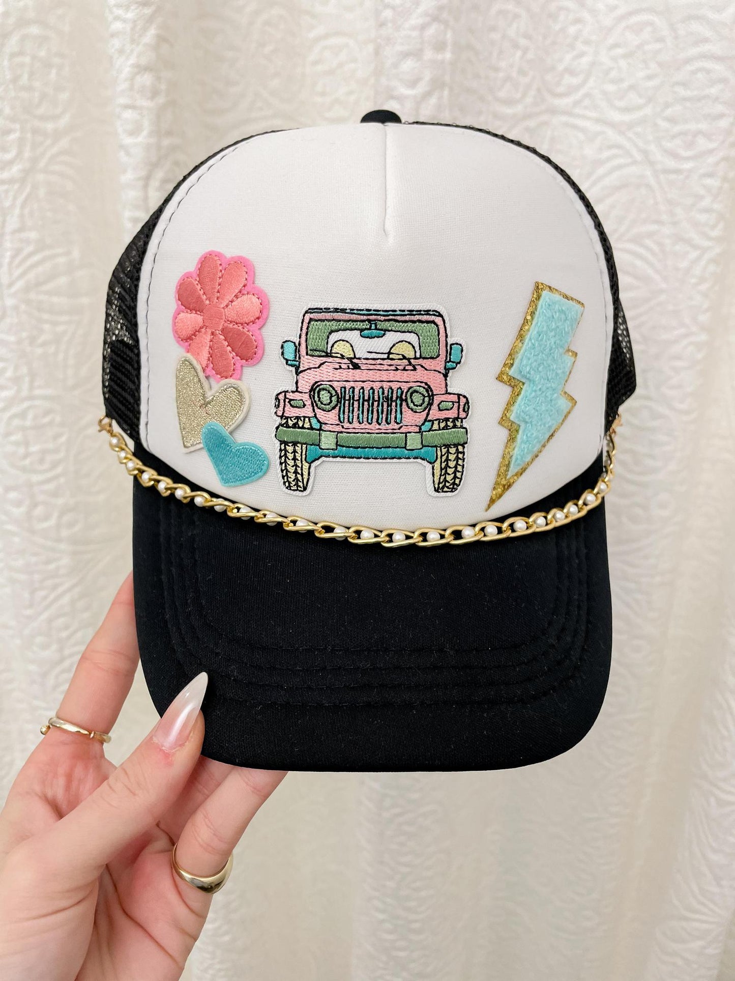 Pink Jeep Girlie Trucker Hat
