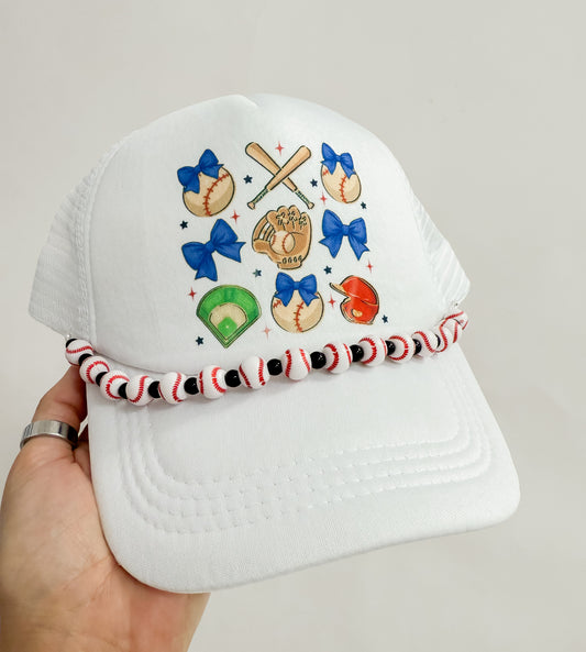 Baseball & Bows Trucker Hat