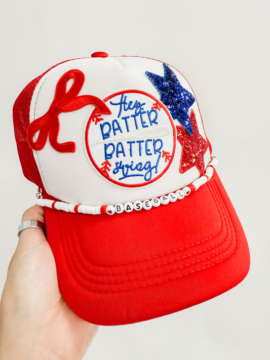 Hey, Batter Batter Swing Trucker Hat