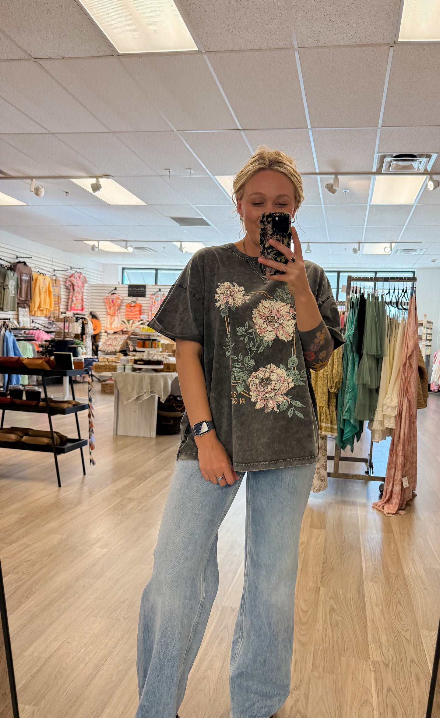 Grow In Grace Floral Graphic Tee