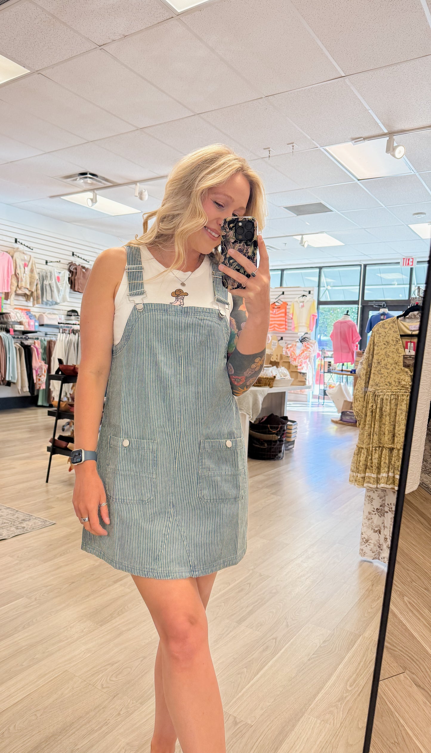 Green Rd. Overall Mini Dress