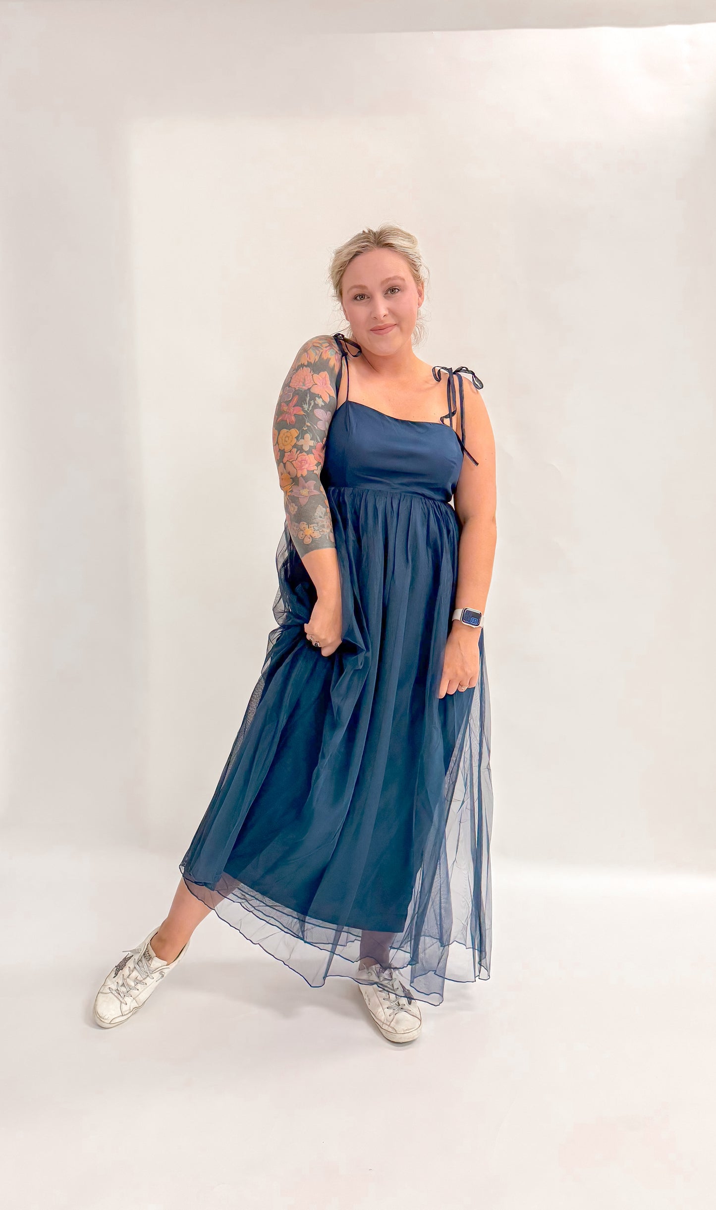 13th St. Tulle Navy Maxi Dress