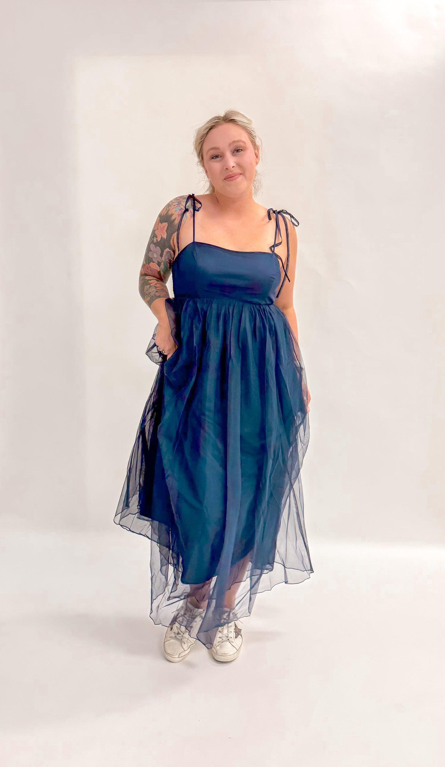 13th St. Tulle Navy Maxi Dress