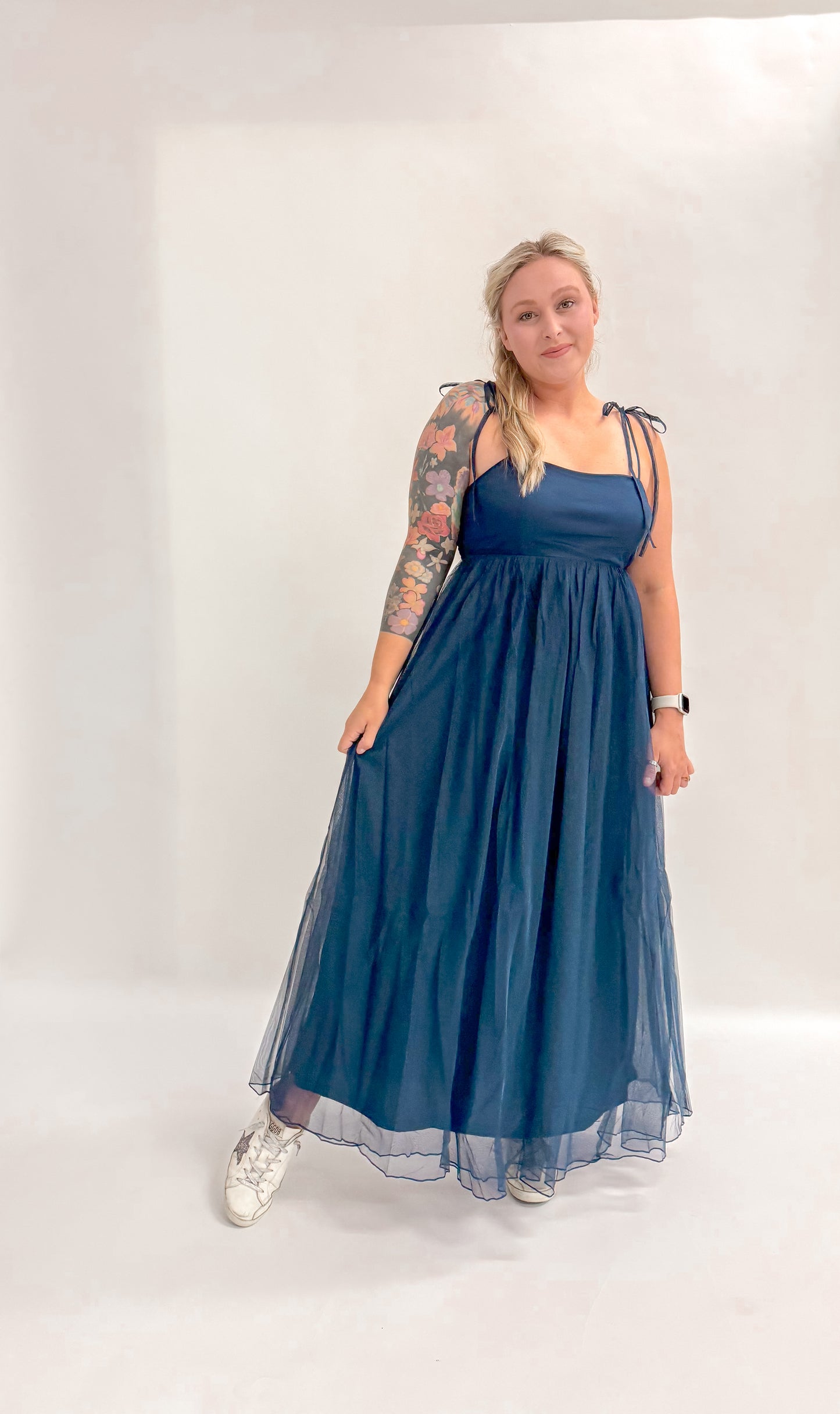 13th St. Tulle Navy Maxi Dress