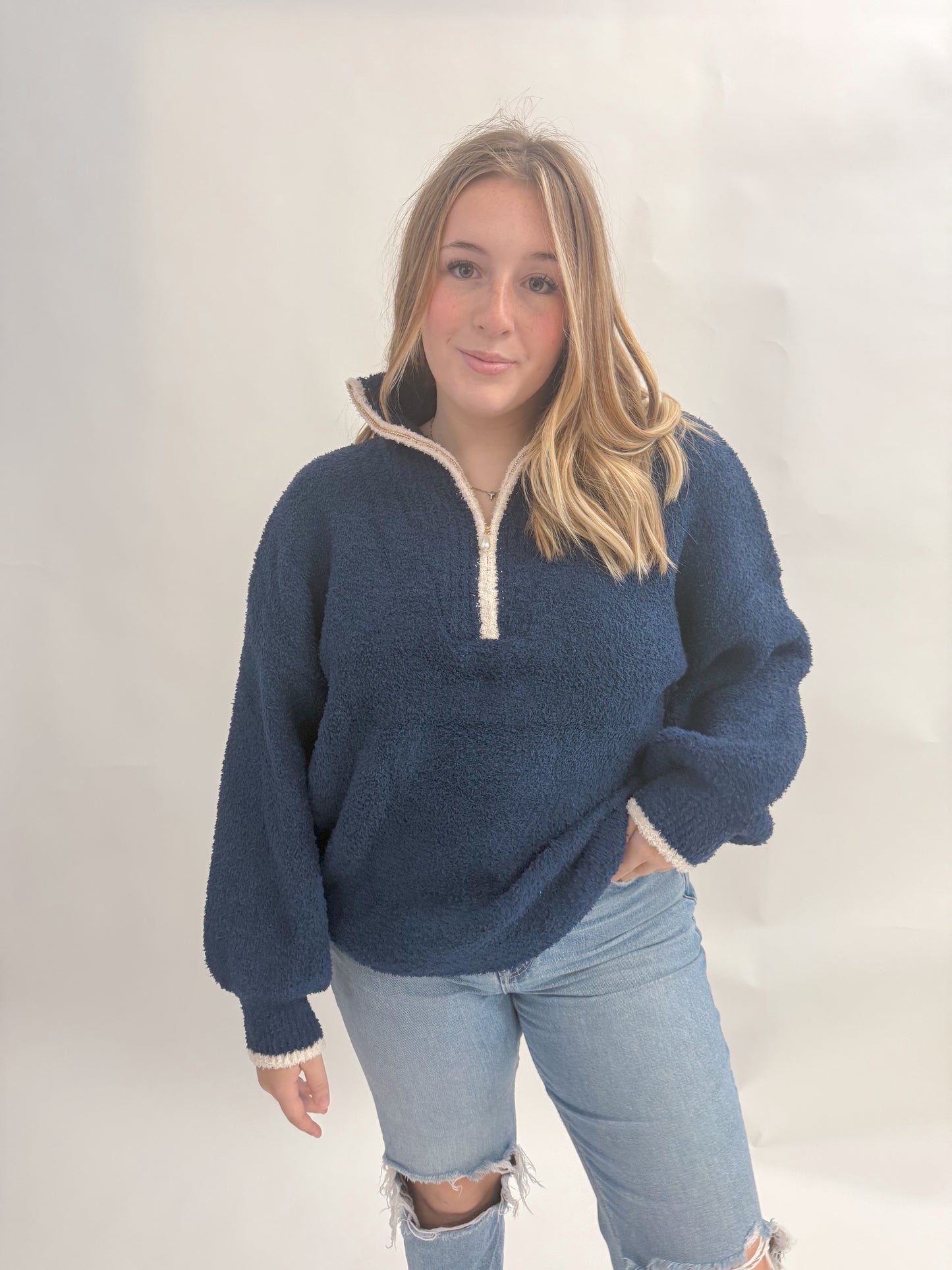 15th St. Soft Micro Fiber Knit Quarter Zip Sweater