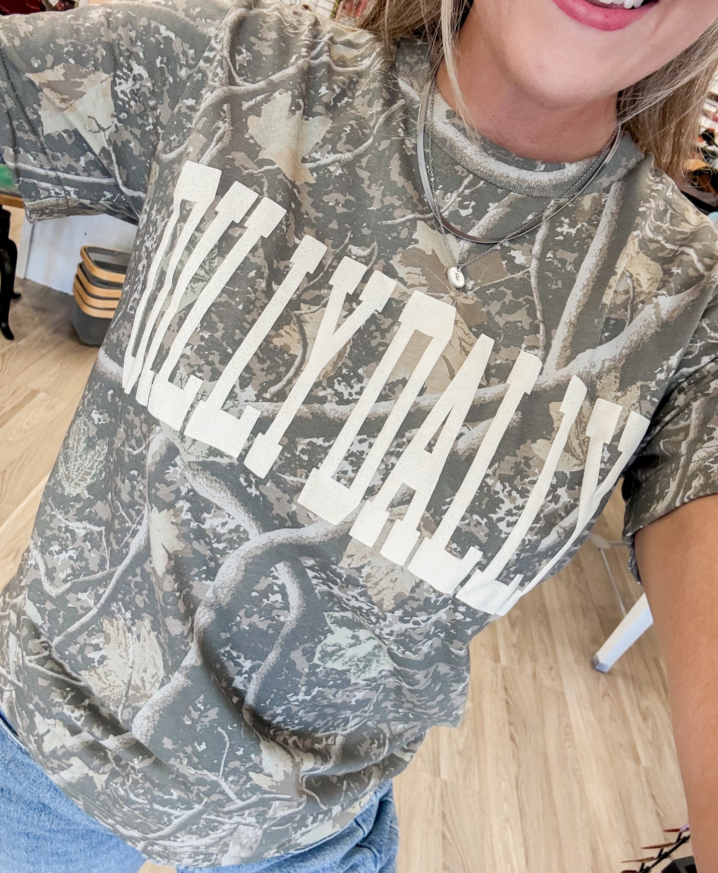 Dilly Dally Camo Graphic Tee
