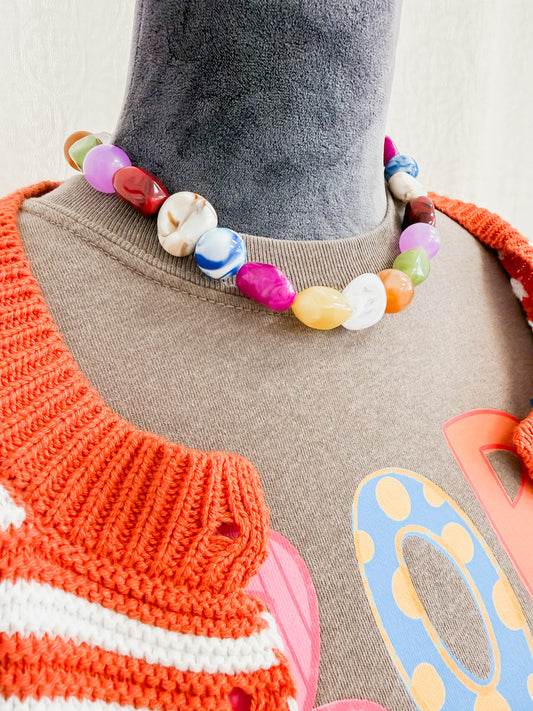 Color Pop Mixed Shape Beaded Necklace – Modern Statement