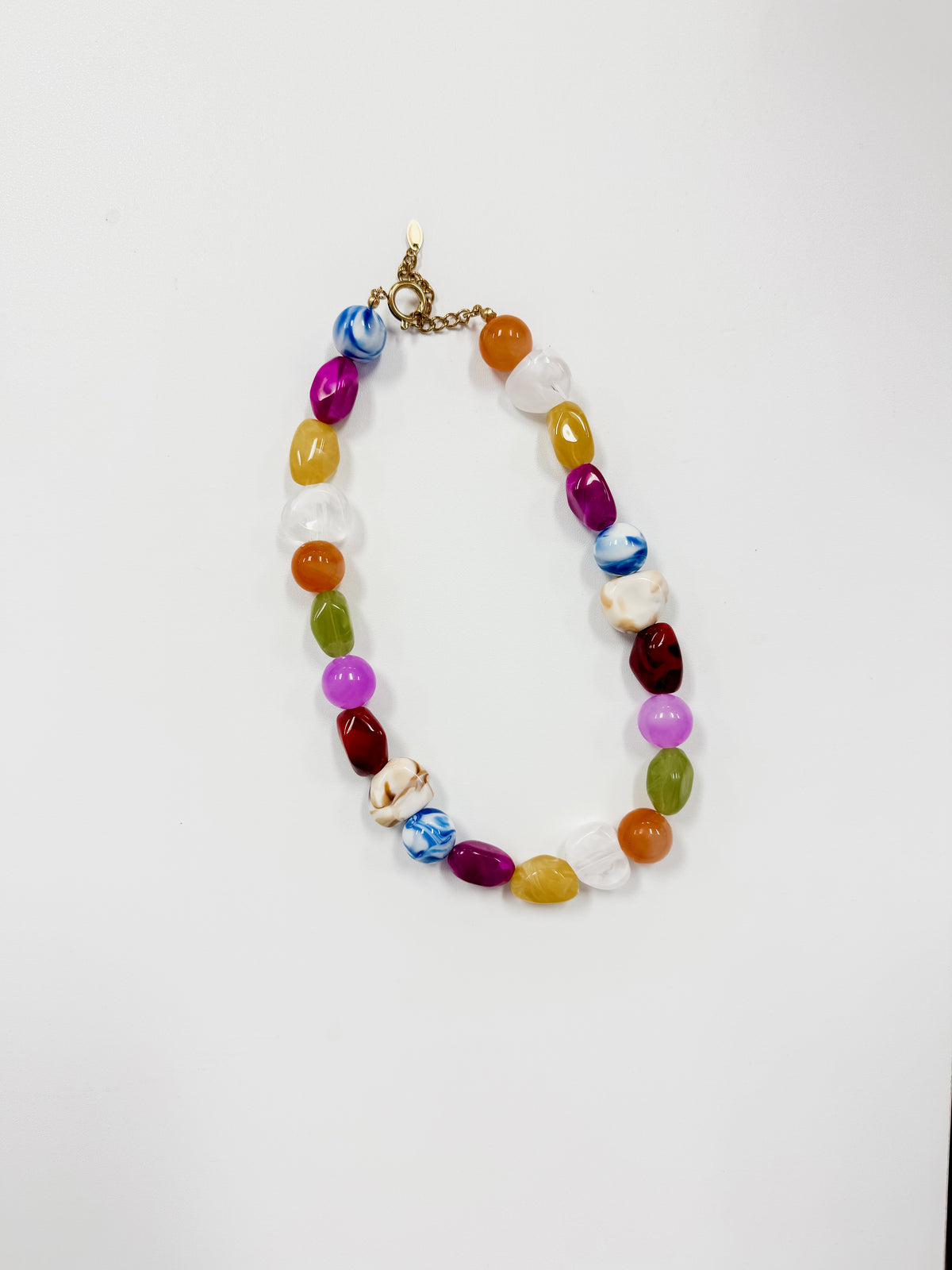 Color Pop Mixed Shape Beaded Necklace – Modern Statement