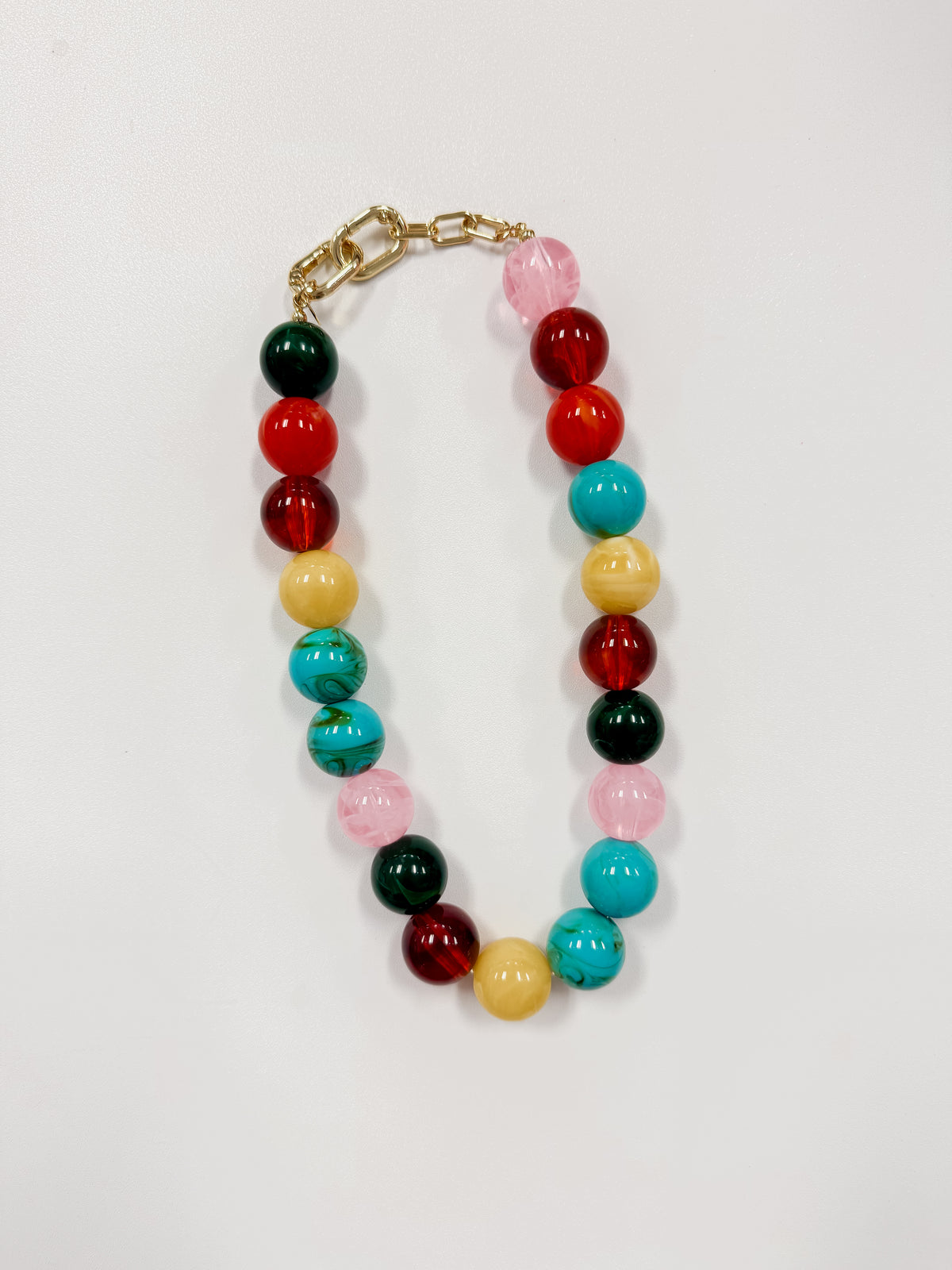 Beaded Color Gumball Statement Necklace