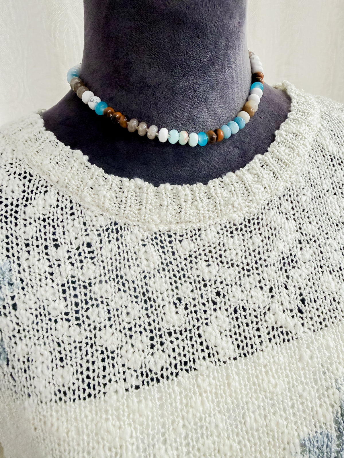 Color Garden Beaded Necklace – Natural Stone Beads Mix