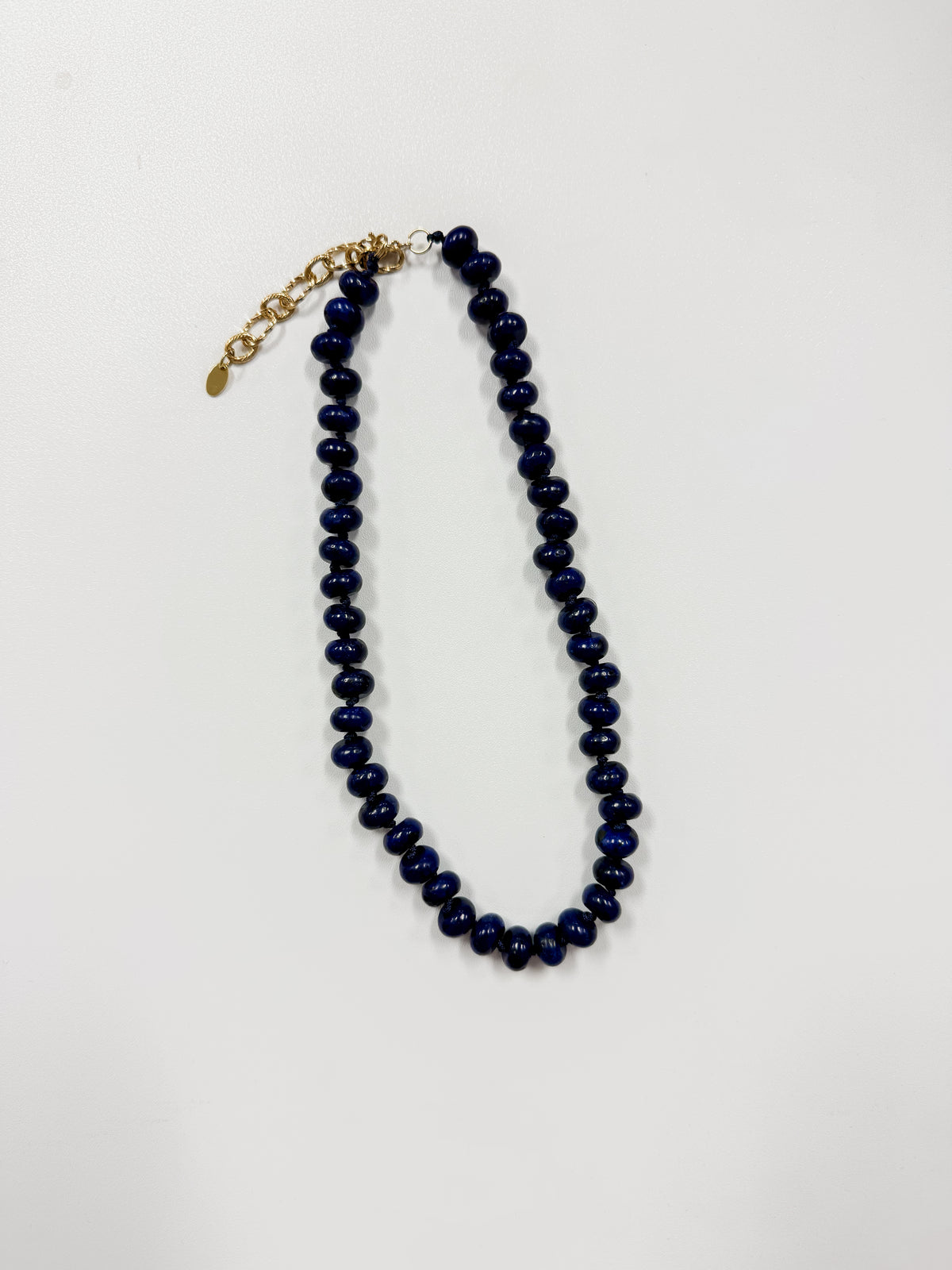 Refined Stone Bead Necklace- Lapis Blue