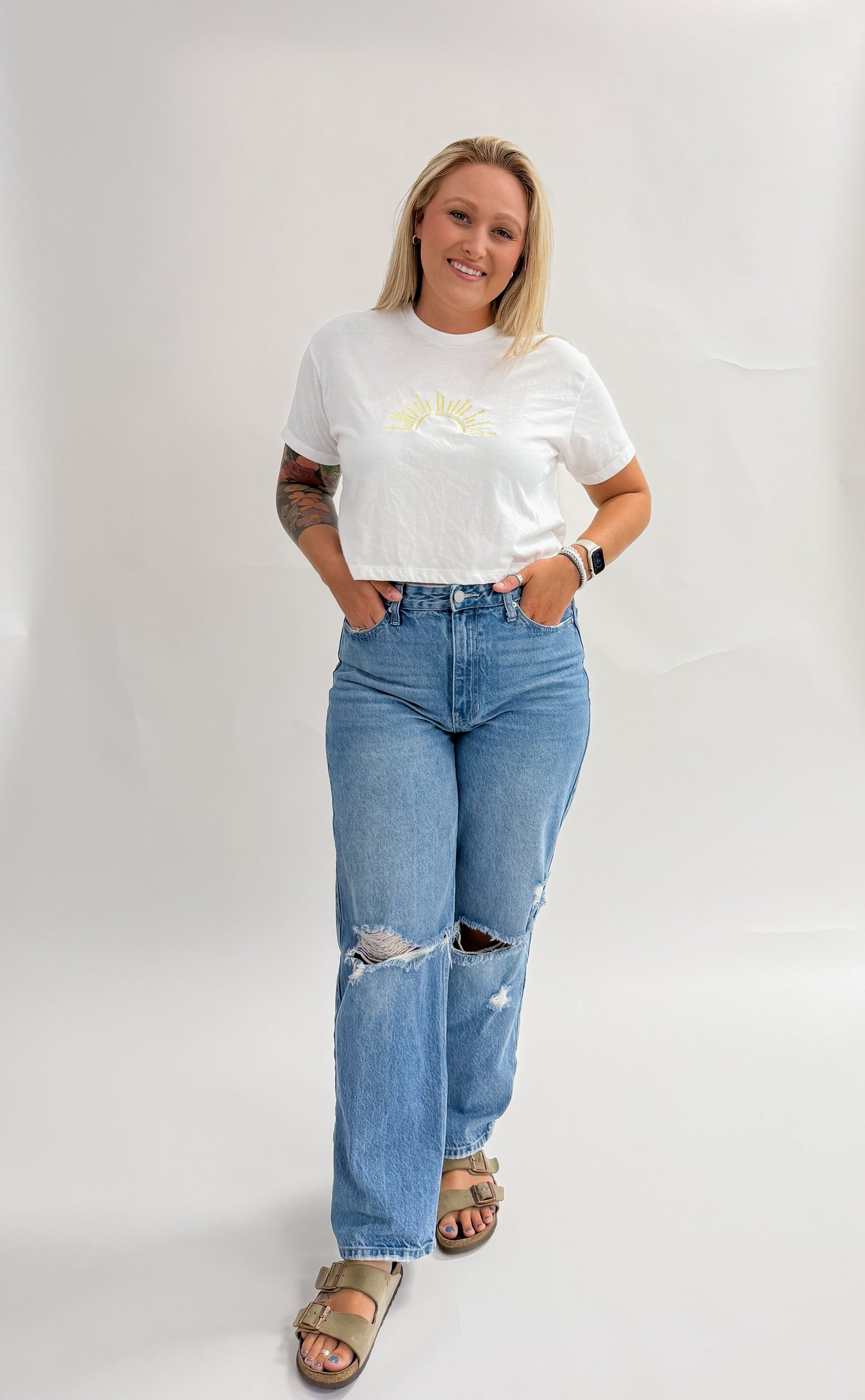Sunset Embroidered Tee