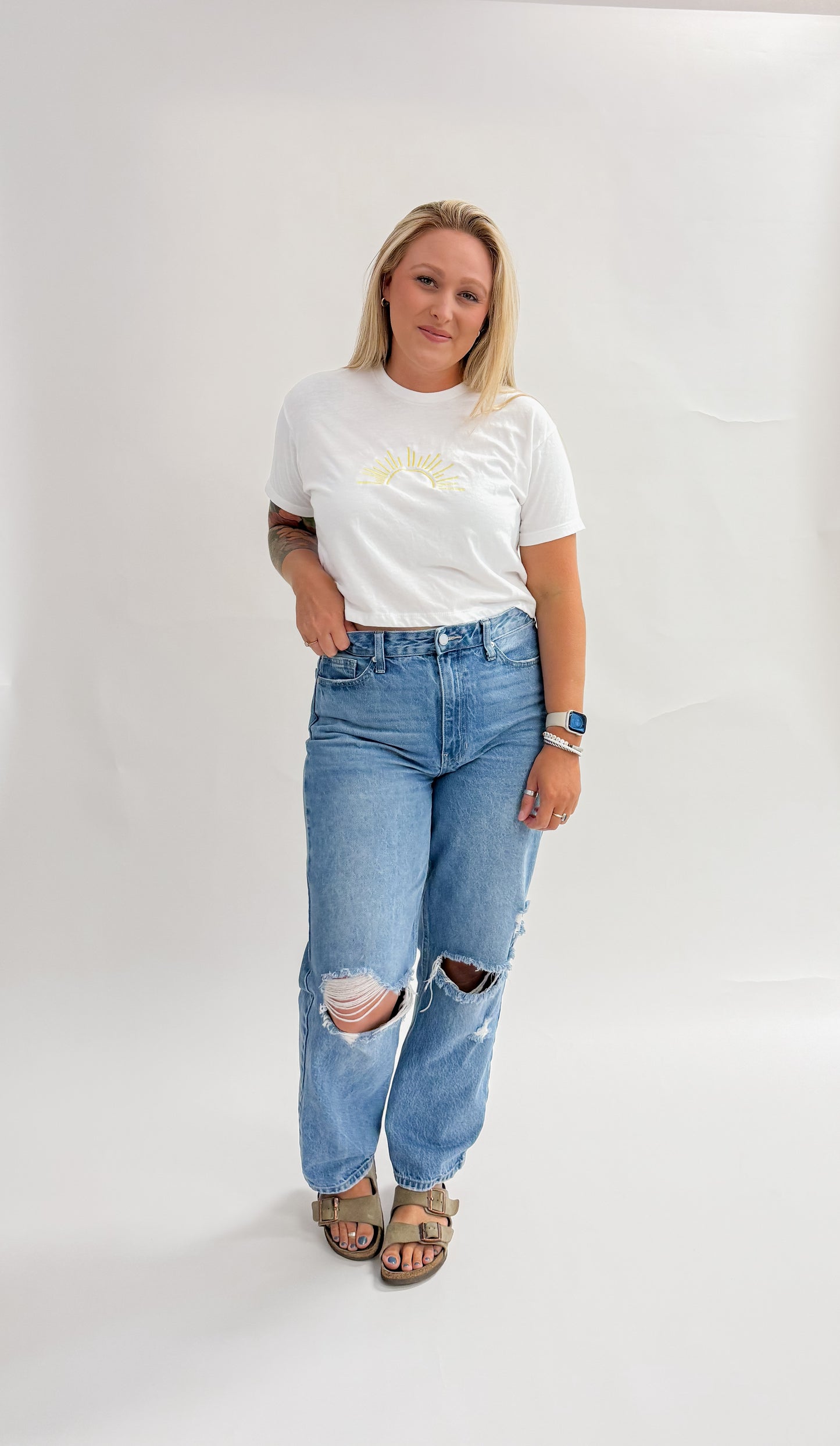 Sunset Embroidered Tee