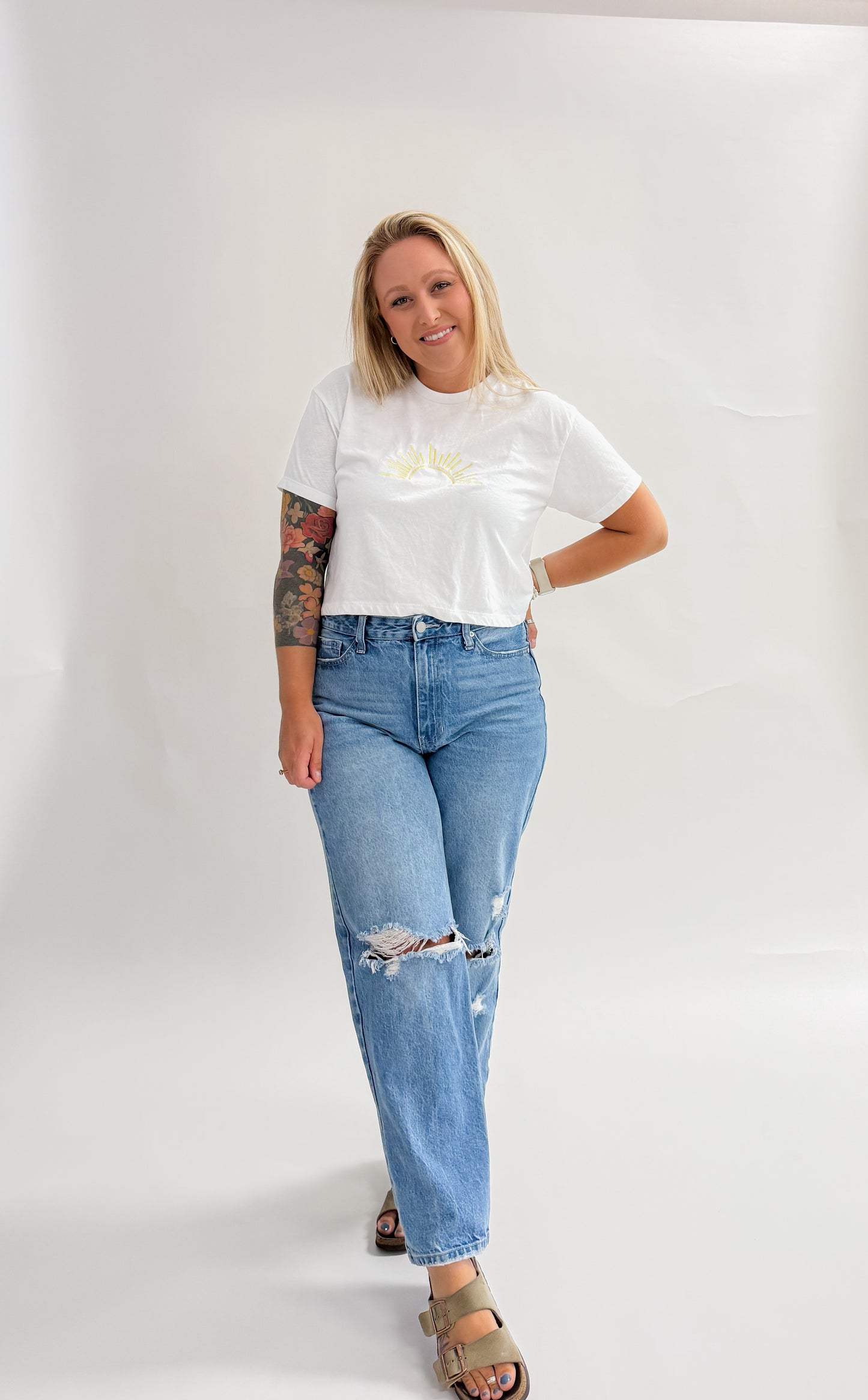 Sunset Embroidered Tee