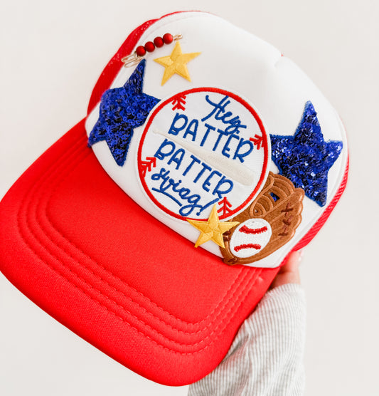 Hey, Batter Batter Swing Trucker Hat