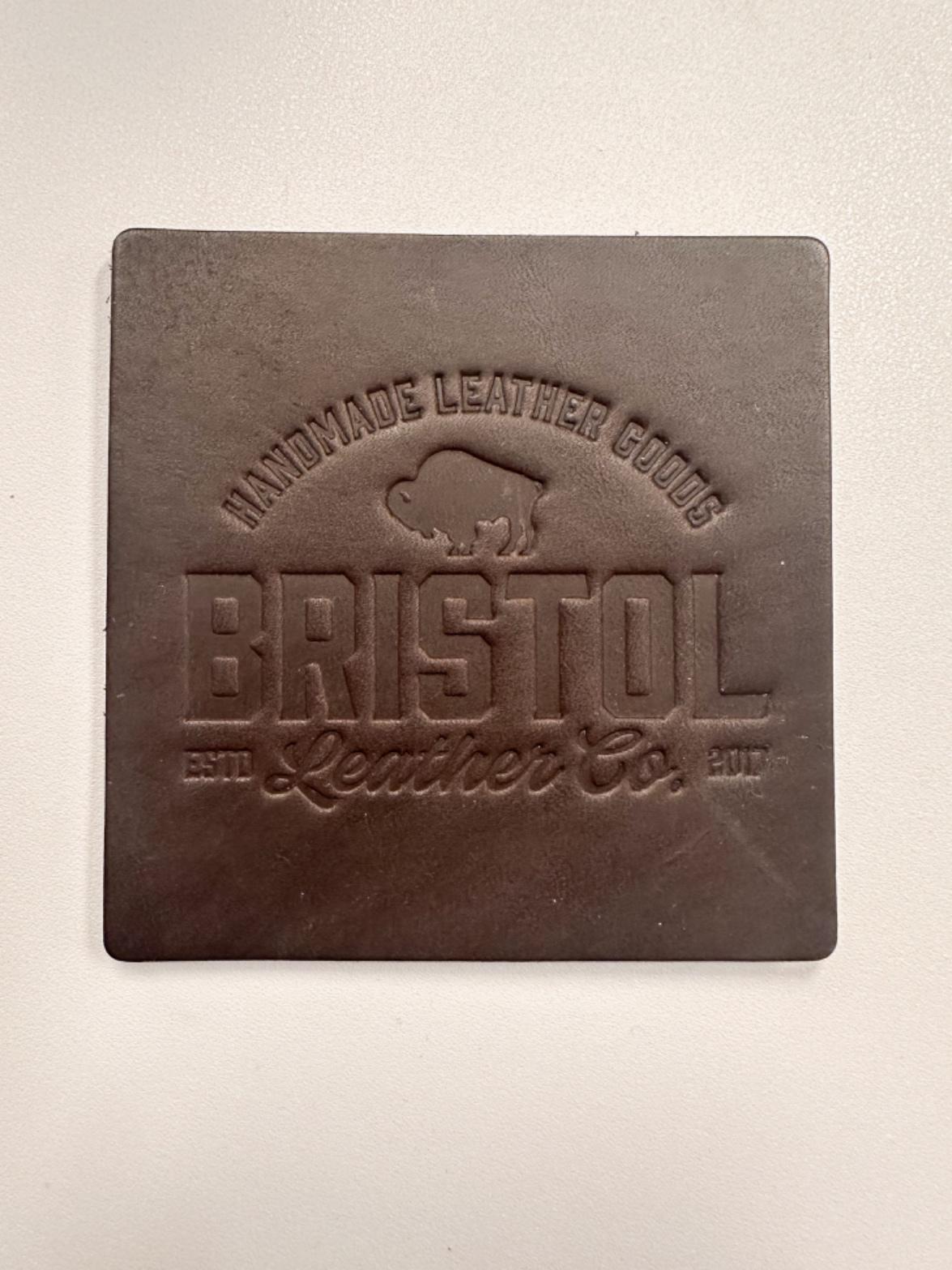 Bristol Leather Company Logo Leather Coaster