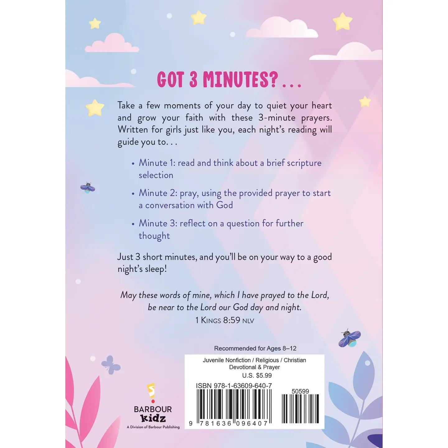 3-Minute Bedtime Prayers for Girls Book