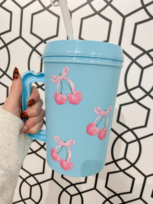 Pink Cherry Bow Mega Mug