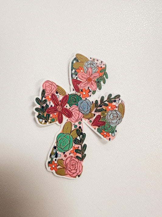 Floral Cross Sticker