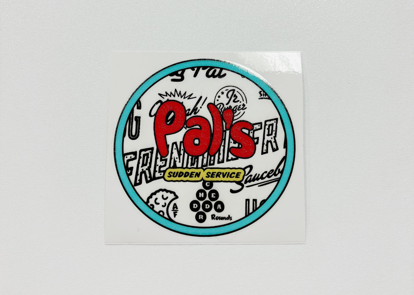 Pals Sudden Service Teal Outlined Sticker